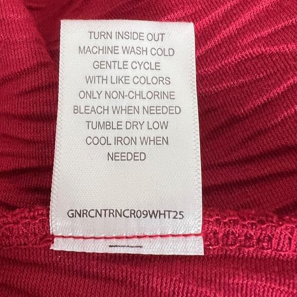 Allison Daley Woman Red Textured Tunic Top 3X Asymmetric Stretch Holiday Top - Picture 7 of 9